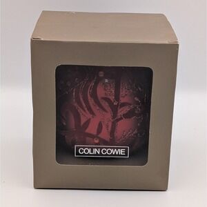 Colin Cowie Red Velvet Rhinestone Glass Christmas Ornament with Box Glam Regency